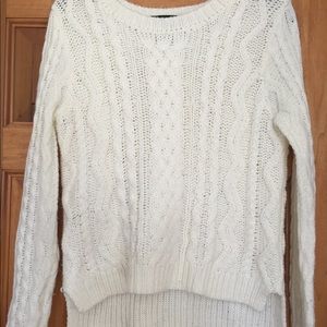 Forever 21 white cable knit sweater